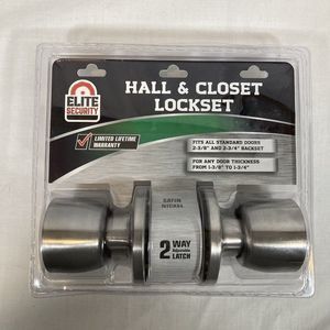 Interior Passage Door Knob Keyless Hall Closet Lockset Satin Nickel All Metal